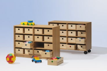 Kindergarten Eigentumsschränke mit Holzkästen